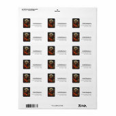 Owl at Night with a Full Moon Address Adressaufkleber (Vorne)