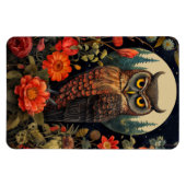 Owl at Night with a Full Moon Magnet (Horizontal)