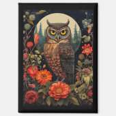 Owl at Night with a Full Moon Magnet (Vorderseite)