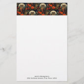 Owl at Night with a Full Moon Pattern Briefpapier (Vorderseite)