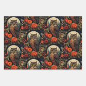 Owl at Night with a Full Moon Pattern Geschenkpapier Set (Vorderseite 2)