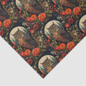Owl at Night with a Full Moon Pattern Seidenpapier (Ausschnitt)