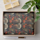 Owl at Night with a Full Moon Pattern Seidenpapier (Geschenk)