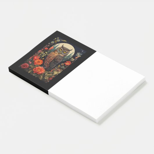 Owl at Night with a Full Moon Post-it Klebezettel (angewinkelt)