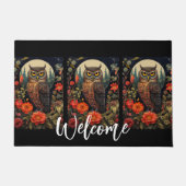 Owl at Night with a Full Moon Welcome Fußmatte (Vorderseite)