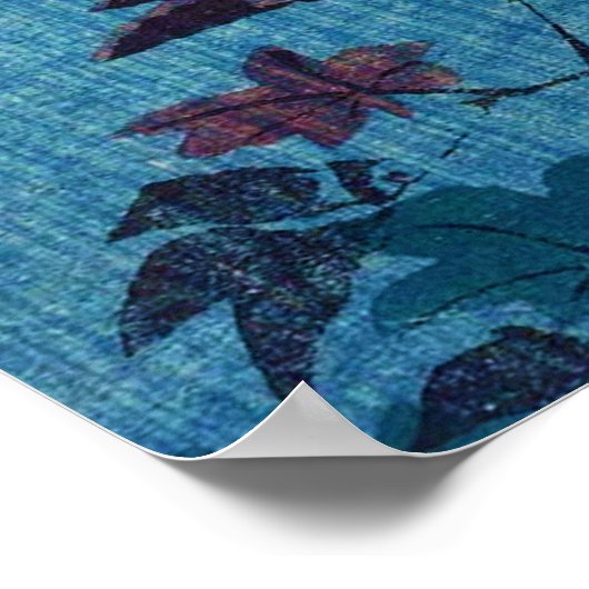 Owl auf Ahornzweig unter Vollmond, Hiroshige Poster (Ecke)