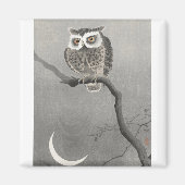 Owl auf Baumzweig von Ohara Koson Magnet (Vorne)