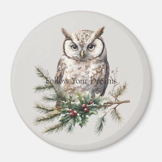 Owl auf Branch Magnet (Vorne)