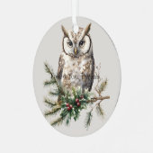 Owl auf Branch Ornament Aus Metall (Vorderseite links)