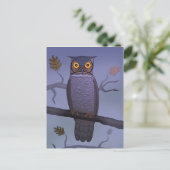 Owl auf Branch Postkarte (Stehend Vorderseite)