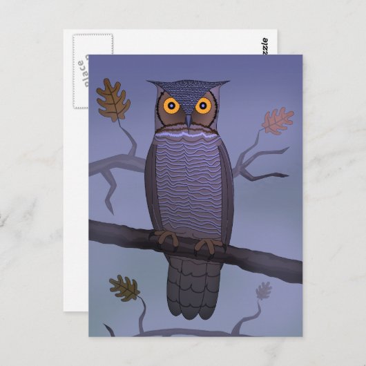 Owl auf Branch Postkarte (Vorne/Hinten)