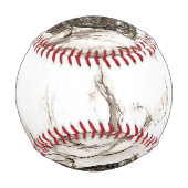 Owl auf braunem Marmor Baseball (Rückseite)