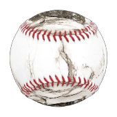 Owl auf braunem Marmor Baseball (Vorderseite)