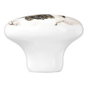 Owl auf braunem Marmor Keramikknauf (Seitenansicht)