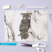 Owl auf braunem Marmor Seidenpapier (Handwerk)