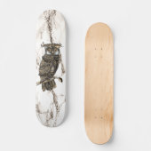 Owl auf braunem Marmor Skateboard (Vorderseite)