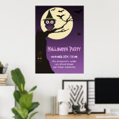 Owl auf dem Baumzweig Halloween Party Poster (Heimbüro)