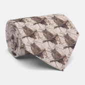 Owl auf dem Baumzweig-Sepia-Foto Krawatte (Gerollt)