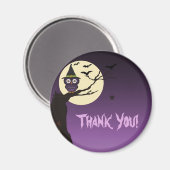 Owl auf dem Zweig Halloween Danke Magnet (Vorderseite/Rückseite)
