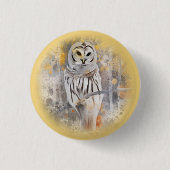 Owl auf dem Zweigwaldwald Button (Vorderseite)