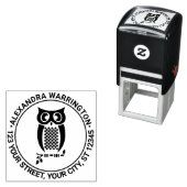 Owl auf der Rücksendeadresse "Zweigname" Permastempel (Beispiel)