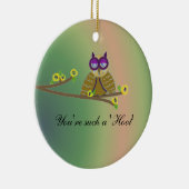 Owl auf einer Baumzweigung Keramik Ornament (Rechts)