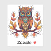Owl auf einer Verzweigung Aufkleber (Blatt)