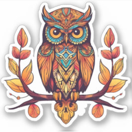 Owl auf einer Verzweigung Aufkleber
