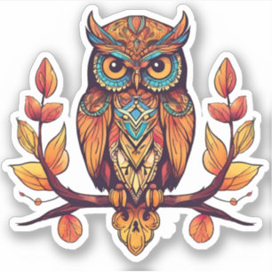 Owl auf einer Verzweigung Aufkleber