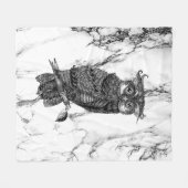 Owl auf Marmor Fleecedecke (Vorderseite (Horizontal))