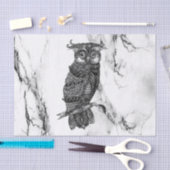 Owl auf Marmor Seidenpapier (Handwerk)