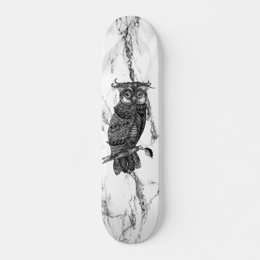 Owl auf Marmor Skateboard (Vorne)