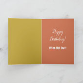 Owl auf Zweig Abstrakte Kunst Geburtstag Karte (Innenseite)