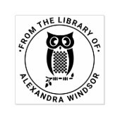 Owl auf Zweigbibliothek Buchname Permastempel (Design)
