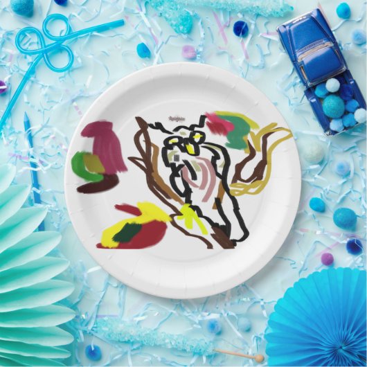 Owl autumn oil pappteller (Party)