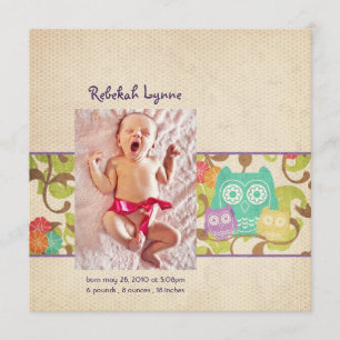 Owl Baby Birth Ankündigungen
