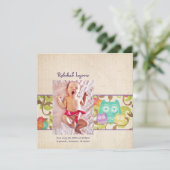 Owl Baby Birth Ankündigungen (Stehend Vorderseite)