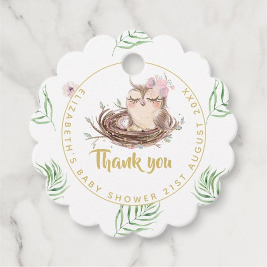 Owl Baby Danke, dass ihr Tags Liebhaber Boy Girl g Geschenkanhänger (Vorderseite)