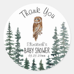 Owl Baby Dusche Danke Runder Aufkleber