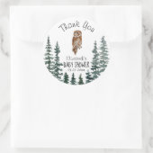 Owl Baby Dusche Danke Runder Aufkleber (Tasche)