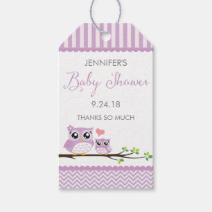 Owl Baby Dusche Gefallen Tag Lila Zickzack Hang Ta Geschenkanhänger