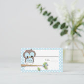 Owl Baby Platzkarte | Blau (Stehend Vorderseite)