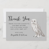 Owl Baby Shower Thank You Card Dankeskarte (Vorderseite)