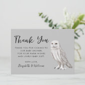 Owl Baby Shower Thank You Card Dankeskarte (Stehend Vorderseite)