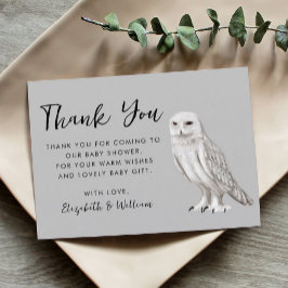 Owl Baby Shower Thank You Card Dankeskarte