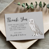 Owl Baby Shower Thank You Card Dankeskarte