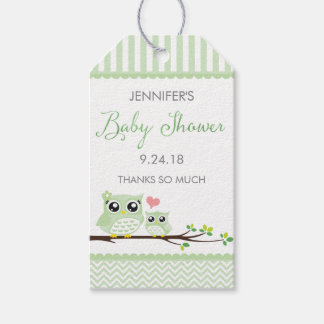 Owl Baby Showmarke | Green Zickzack Hang Tag Geschenkanhänger