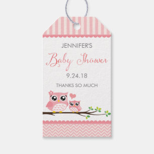 Owl Baby Showmarke Pink Zickzack Hang Tag Geschenkanhänger