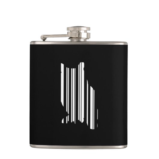 OWL BAR CODE Bird Barcode Aviäres Entwurfsmuster Flachmann (Vorderseite)