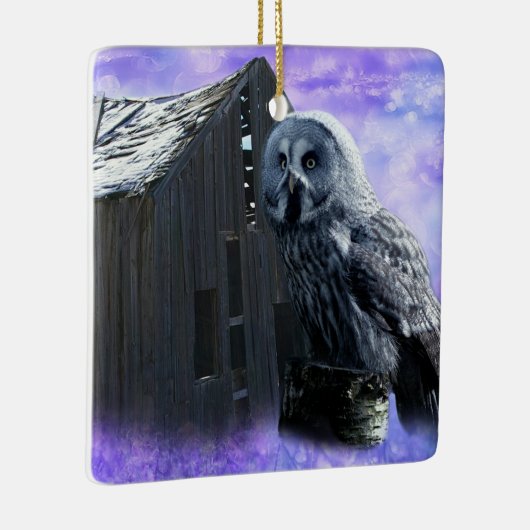 Owl Barn Shed Keramikornament (Rechts)